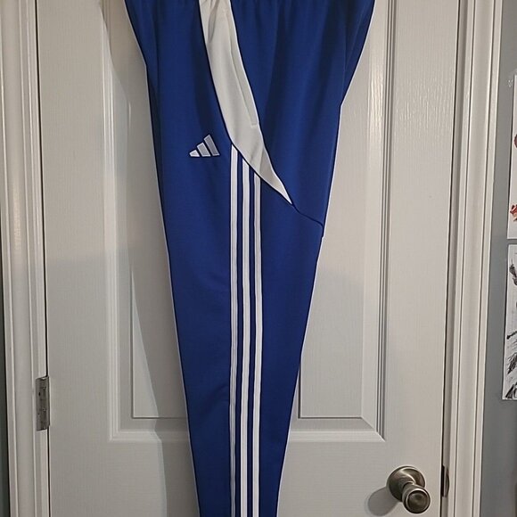 Adidas Tiro 24 Men's Size Large Blue White Tapered Soccer Track Pants IV7265 New - Picture 3 of 7